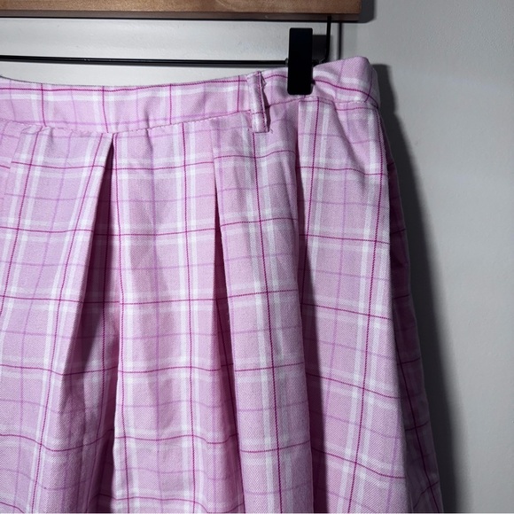 Hot Topic Sweet Society Pink & Lavender Plaid Pleated Skirt Size XL - Picture 5 of 11